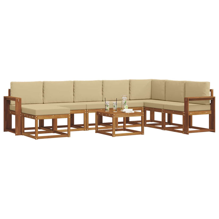 Set de canapele de exterior cu pernă 9 pcs Natural și Bej - WALTI WALTI