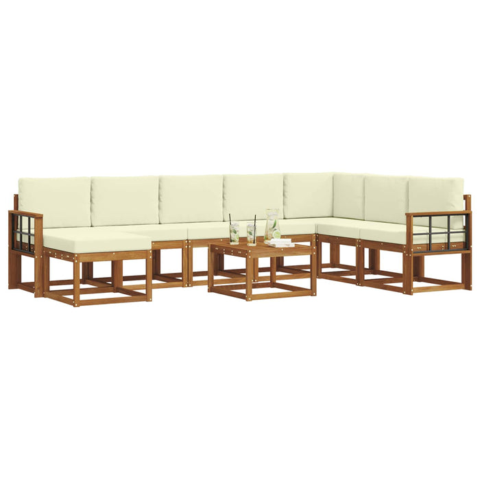 Set de canapele de exterior cu pernă 9 pcs Natural și Crem - WALTI WALTI