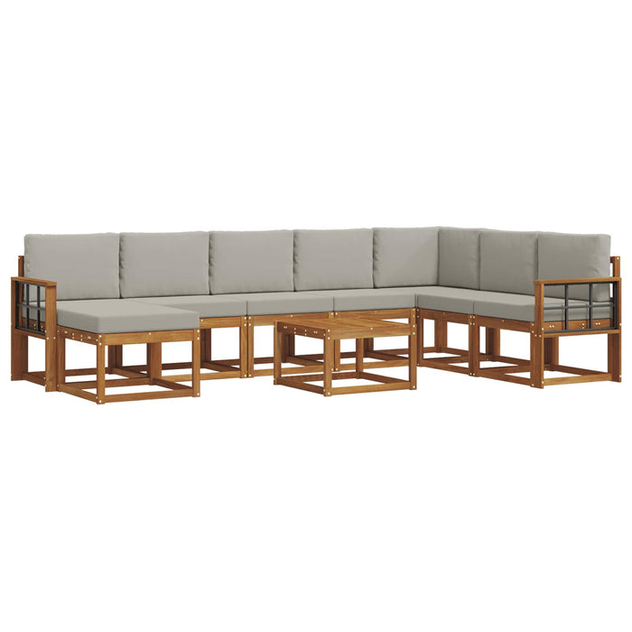 Set de canapele de exterior 9 pcs Gri natural și deschis - WALTI WALTI