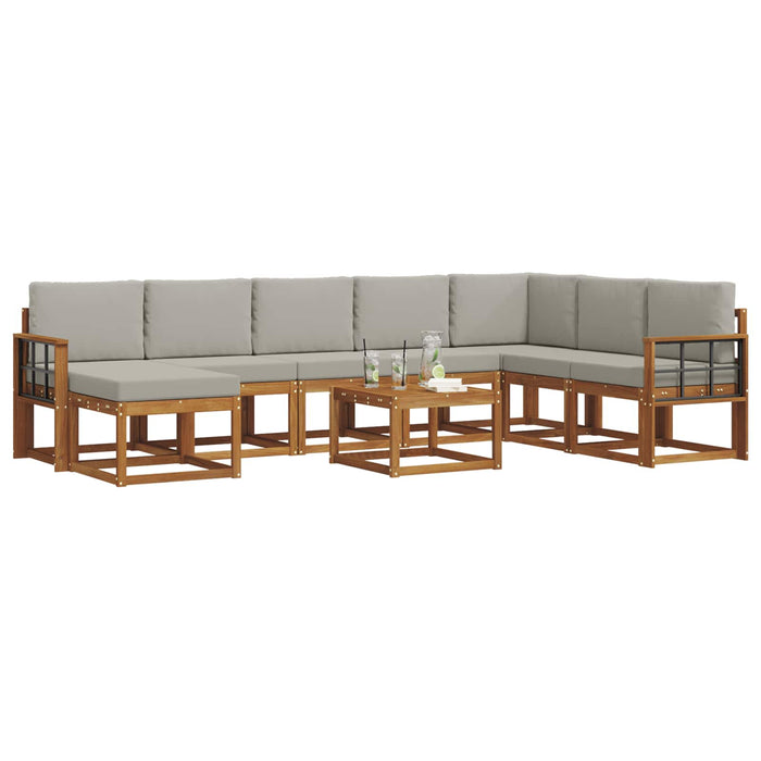 Set de canapele de exterior 9 pcs Gri natural și deschis - WALTI WALTI