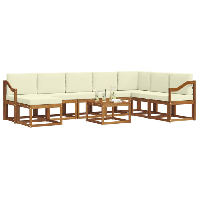 Set de canapele de exterior cu pernă 9 pcs Natural și Crem - WALTI WALTI