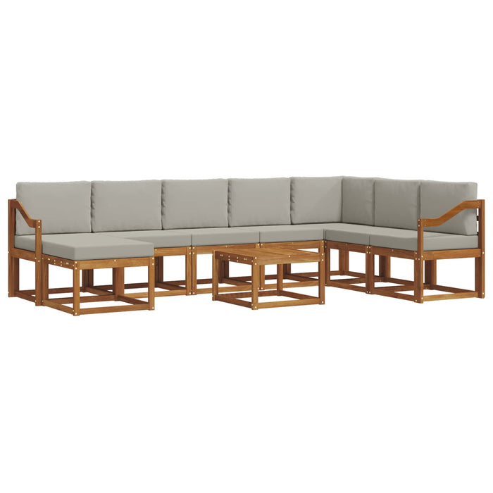 Set de canapele de exterior 9 pcs Gri natural și deschis - WALTI WALTI