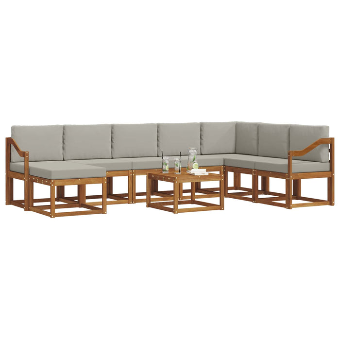 Set de canapele de exterior 9 pcs Gri natural și deschis - WALTI WALTI