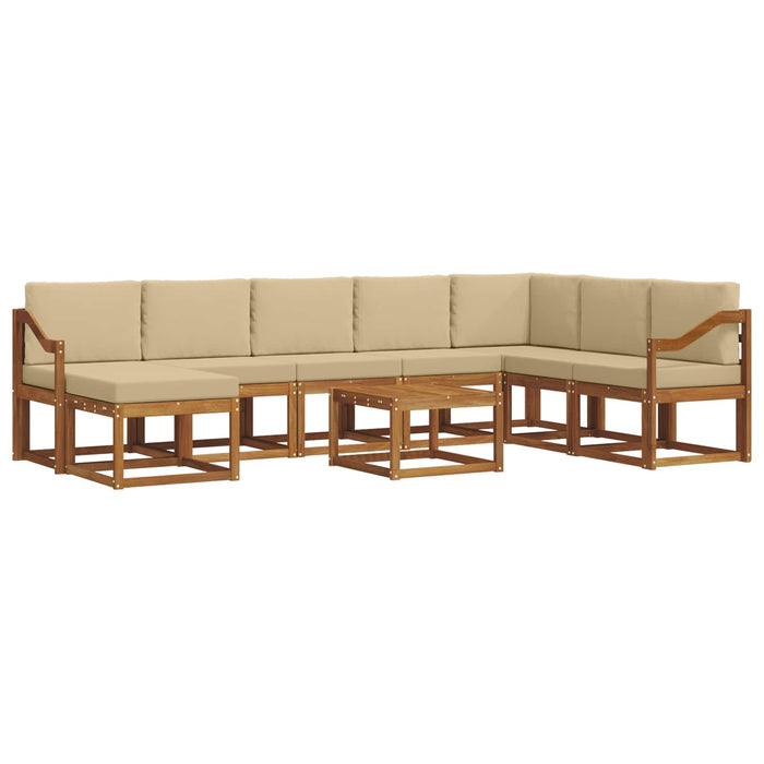 Set de canapele de exterior cu pernă 9 pcs Natural și Bej - WALTI WALTI