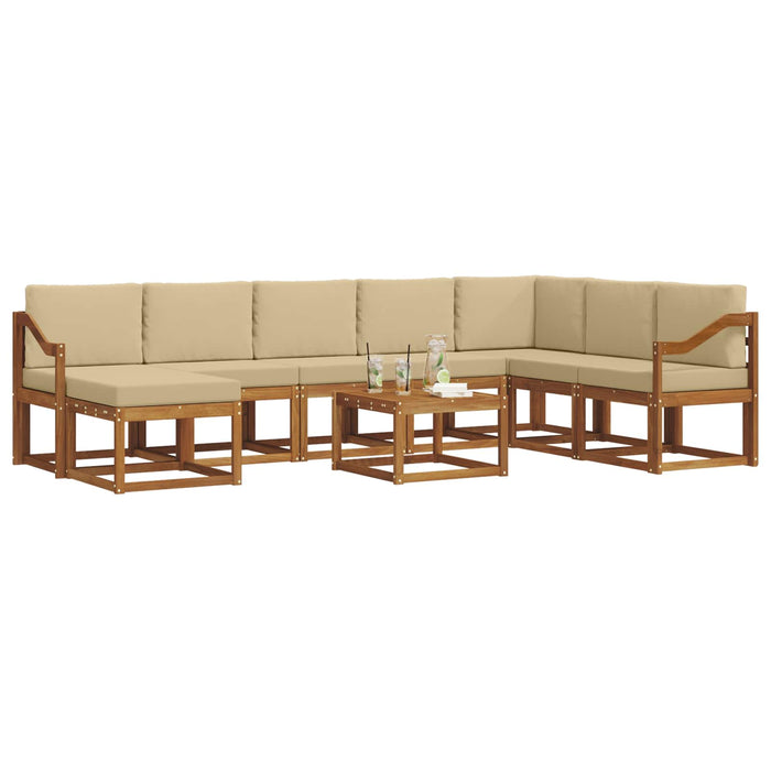 Set de canapele de exterior cu pernă 9 pcs Natural și Bej - WALTI WALTI