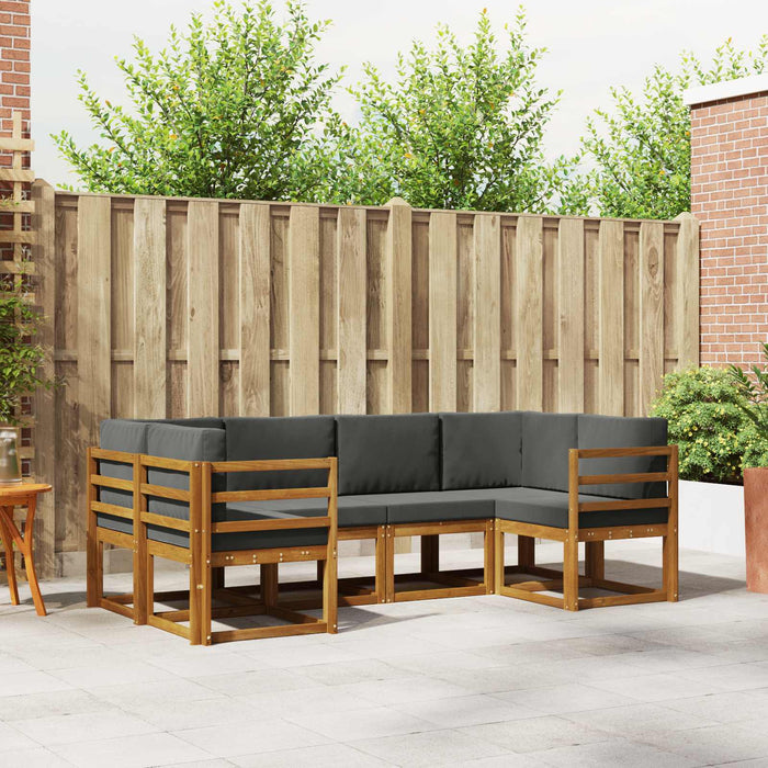 Set de canapele de exterior cu pernă 6 pcs Natural și Antracit - WALTI WALTI