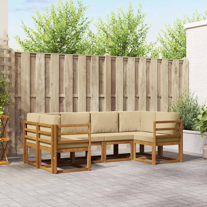 Set de canapele de exterior cu pernă 6 pcs Natural și Bej - WALTI WALTI