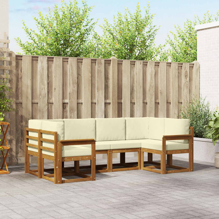 Set de canapele de exterior cu pernă 6 pcs Natural și Crem - WALTI WALTI