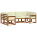 Set de canapele de exterior cu pernă 6 pcs Natural și Crem - WALTI WALTI