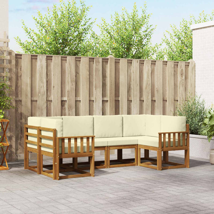 Set de canapele de exterior cu pernă 6 pcs Natural și Crem - WALTI WALTI