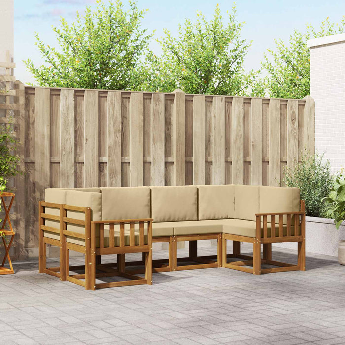 Set de canapele de exterior cu pernă 6 pcs Natural și Bej - WALTI WALTI
