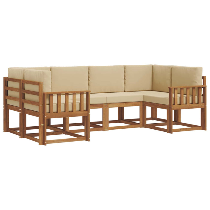 Set de canapele de exterior cu pernă 6 pcs Natural și Bej - WALTI WALTI