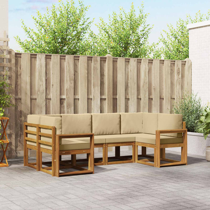 Set de canapele de exterior cu pernă 6 pcs Natural și Bej - WALTI WALTI