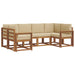 Set de canapele de exterior cu pernă 6 pcs Natural și Bej - WALTI WALTI