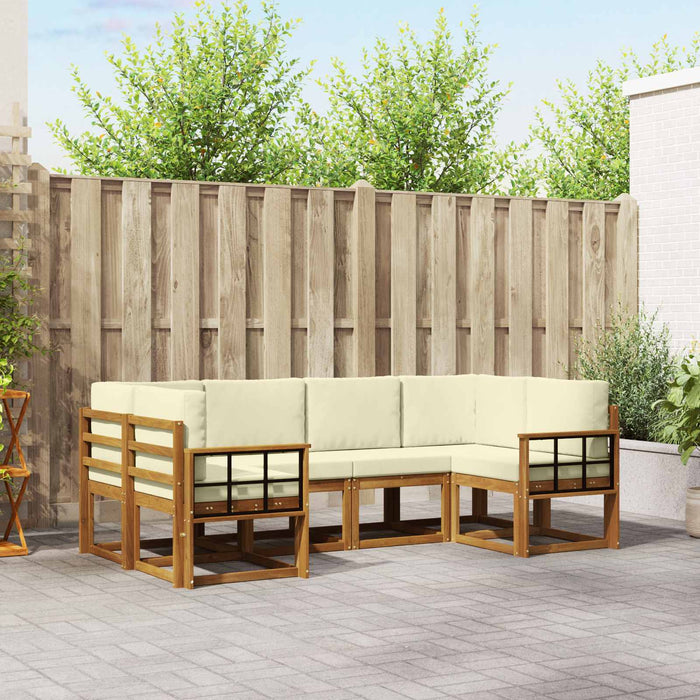 Set de canapele de exterior cu pernă 6 pcs Natural și Crem - WALTI WALTI