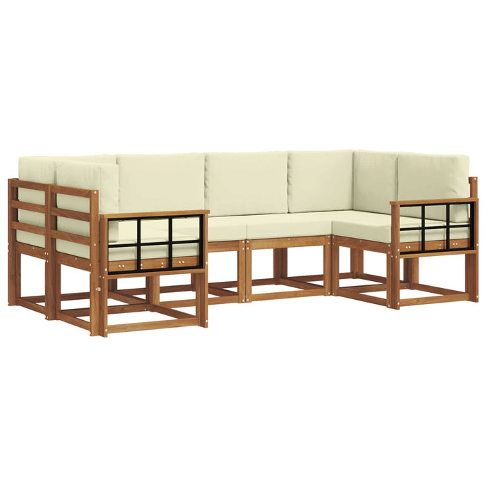 Set de canapele de exterior cu pernă 6 pcs Natural și Crem - WALTI WALTI