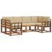 Set de canapele de exterior cu pernă 6 pcs Natural și Bej - WALTI WALTI