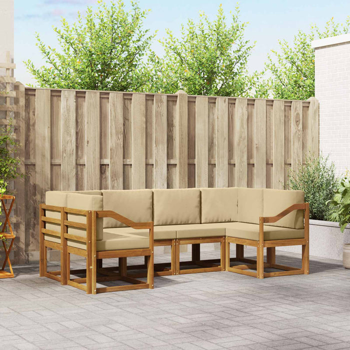 Set de canapele de exterior cu pernă 6 pcs Natural și Bej - WALTI WALTI