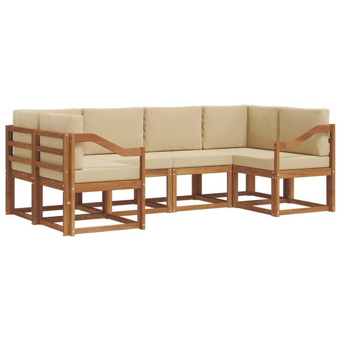 Set de canapele de exterior cu pernă 6 pcs Natural și Bej - WALTI WALTI