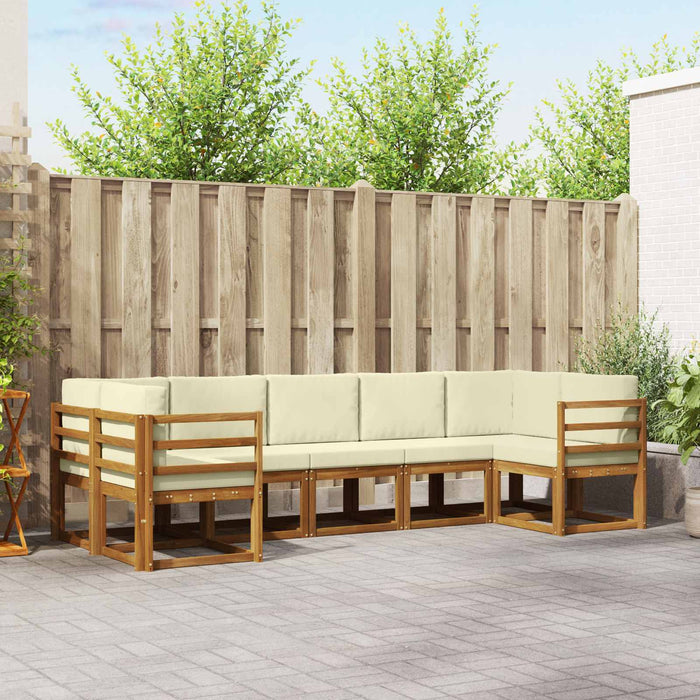 Set de canapele de exterior cu pernă 7 pcs Natural și Crem - WALTI WALTI