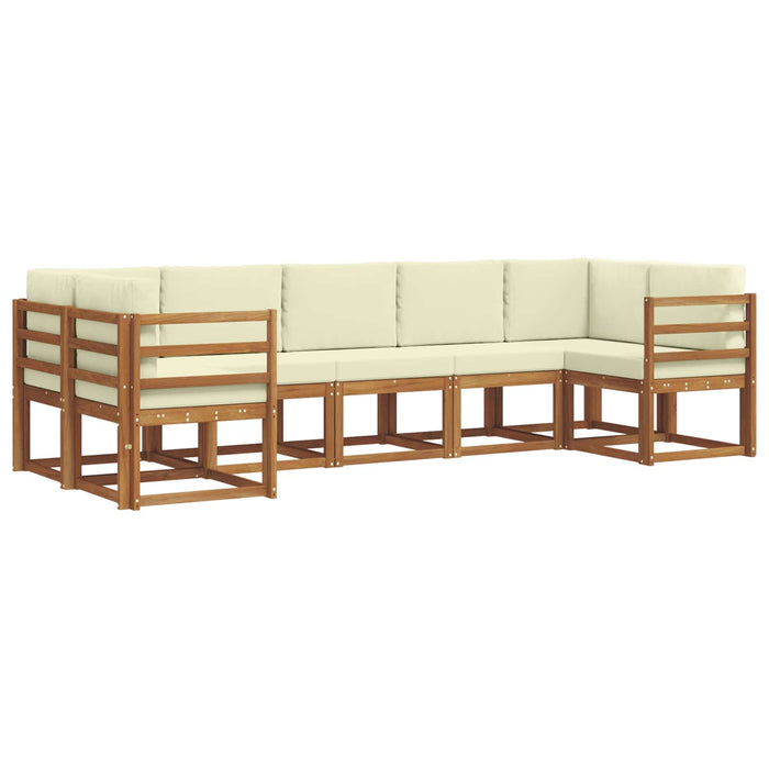 Set de canapele de exterior cu pernă 7 pcs Natural și Crem - WALTI WALTI