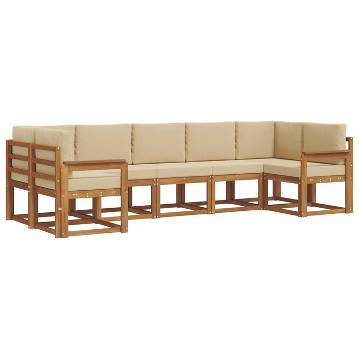 Set de canapele de exterior cu pernă 7 pcs Natural și Bej - WALTI WALTI