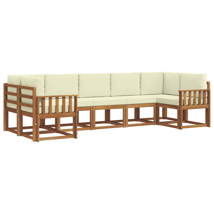Set de canapele de exterior cu pernă 7 pcs Natural și Crem - WALTI WALTI