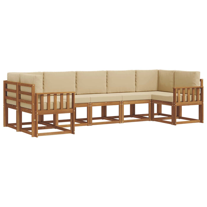 Set de canapele de exterior cu pernă 7 pcs Natural și Bej - WALTI WALTI
