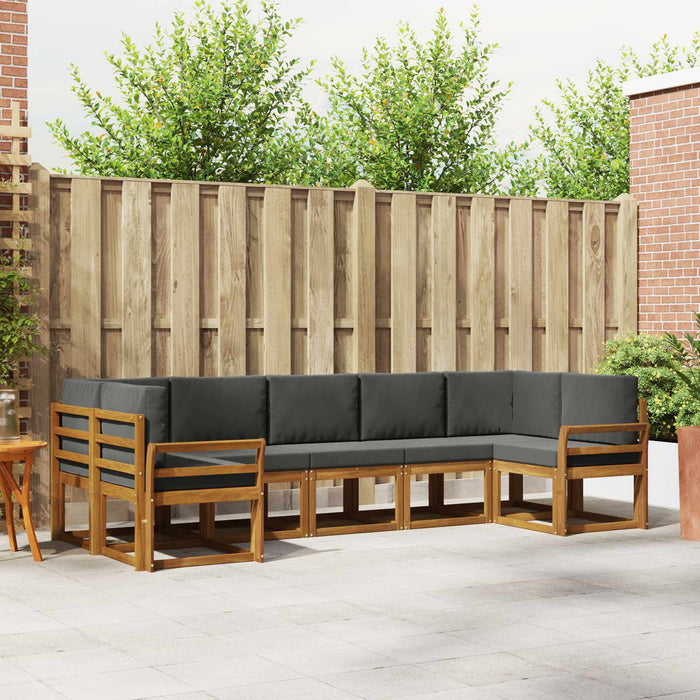 Set de canapele de exterior cu pernă 7 pcs Natural și Antracit - WALTI WALTI
