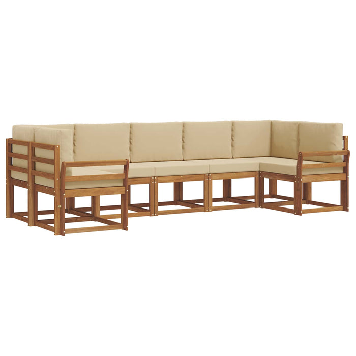 Set de canapele de exterior cu pernă 7 pcs Natural și Bej - WALTI WALTI