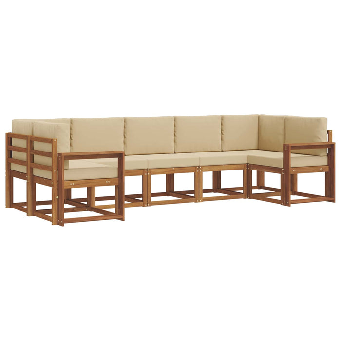 Set de canapele de exterior cu pernă 7 pcs Natural și Bej - WALTI WALTI