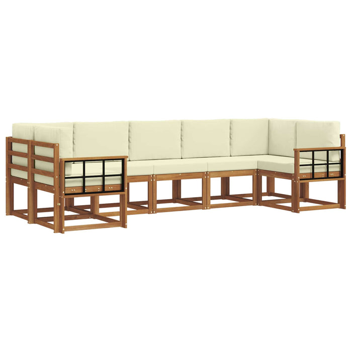 Set de canapele de exterior cu pernă 7 pcs Natural și Crem - WALTI WALTI