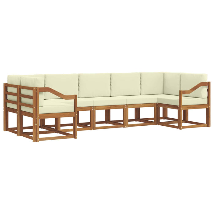 Set de canapele de exterior cu pernă 7 pcs Natural și Crem - WALTI WALTI