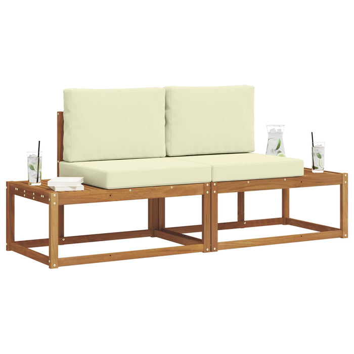 Set de canapele de exterior cu pernă 2 pcs natural - WALTI WALTI