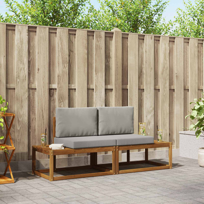 Set de canapele de exterior cu pernă 2 pcs natural - WALTI WALTI
