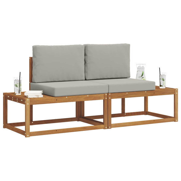 Set de canapele de exterior cu pernă 2 pcs natural - WALTI WALTI