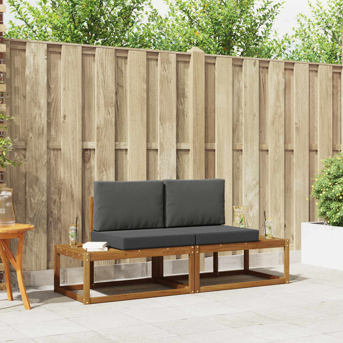 Set de canapele de exterior cu pernă 2 pcs natural - WALTI WALTI