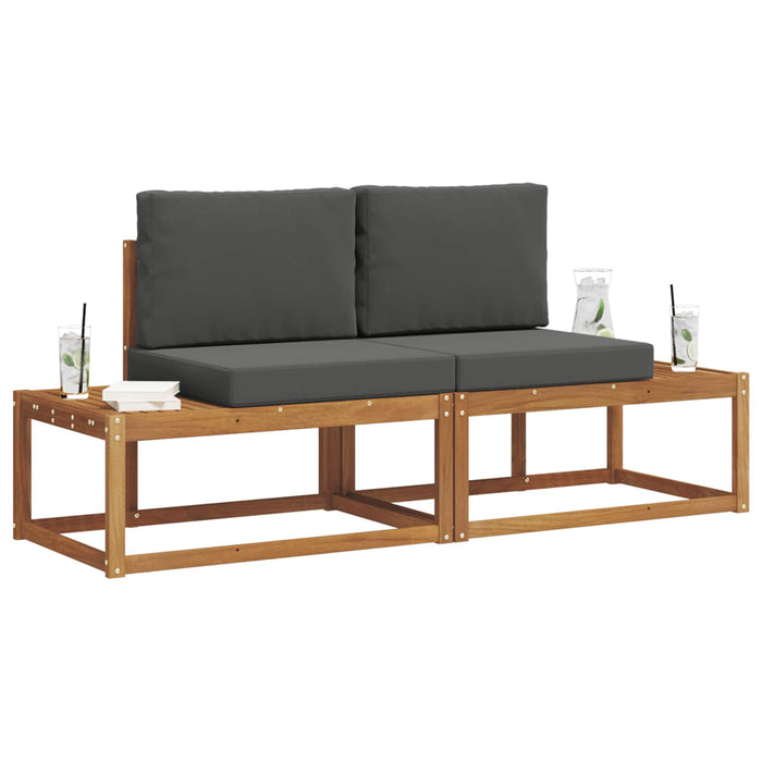 Set de canapele de exterior cu pernă 2 pcs natural - WALTI WALTI