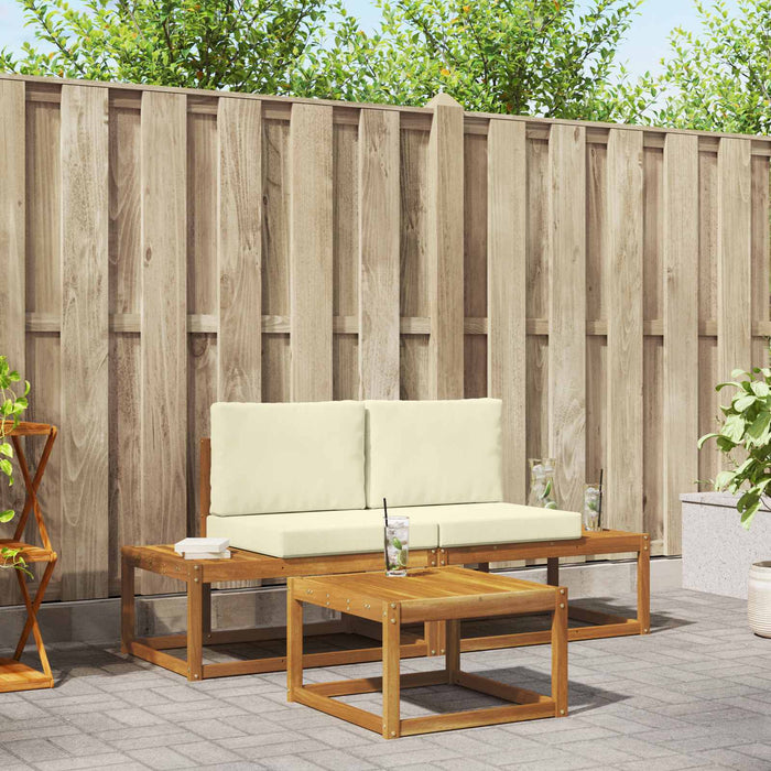 Set de canapele de exterior cu pernă 3 pcs natural - WALTI WALTI