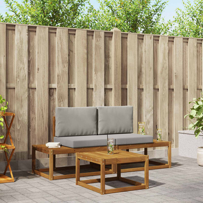 Set de canapele de exterior cu pernă 3 pcs natural - WALTI WALTI