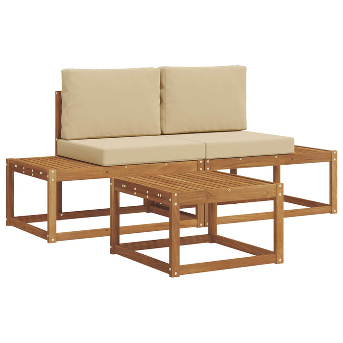 Set de canapele de exterior cu pernă 3 pcs natural - WALTI WALTI