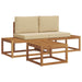 Set de canapele de exterior cu pernă 3 pcs natural - WALTI WALTI