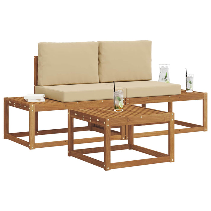 Set de canapele de exterior cu pernă 3 pcs natural - WALTI WALTI