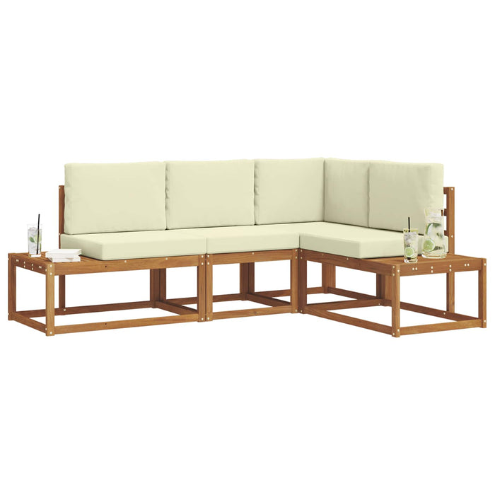 Set de canapele de exterior cu pernă 4 Bucată Natural și Crem - WALTI WALTI
