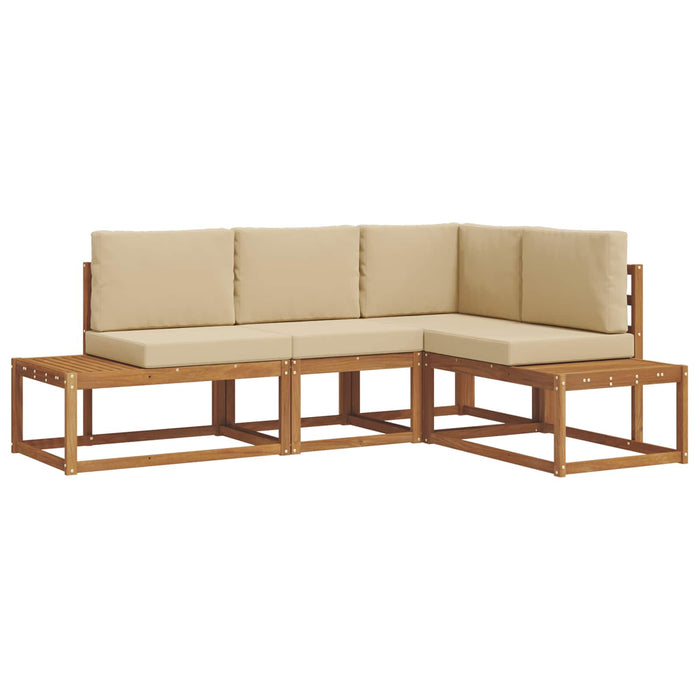 Set de canapele de exterior cu pernă 4 Bucată Natural și Bej - WALTI WALTI