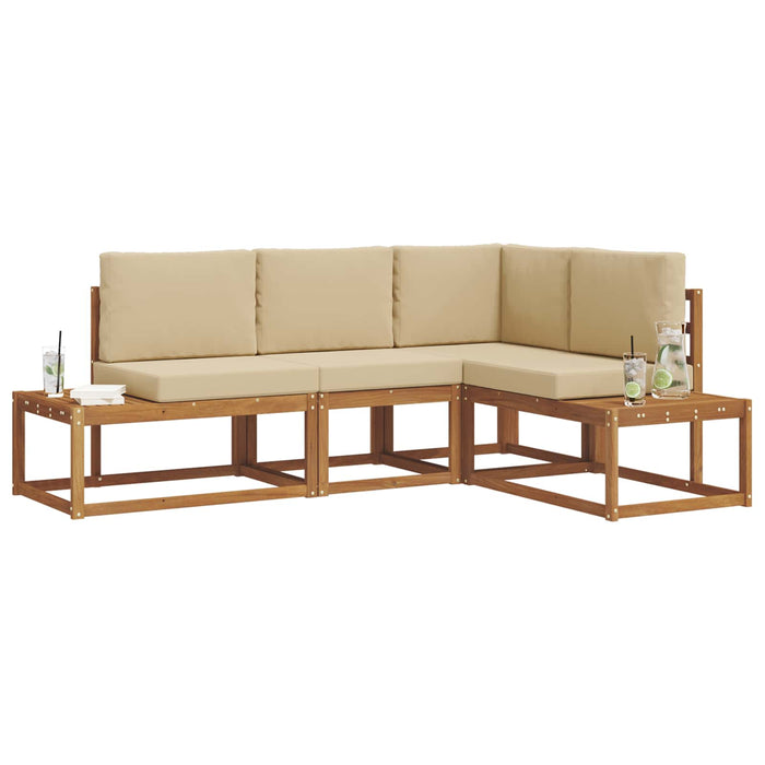 Set de canapele de exterior cu pernă 4 Bucată Natural și Bej - WALTI WALTI