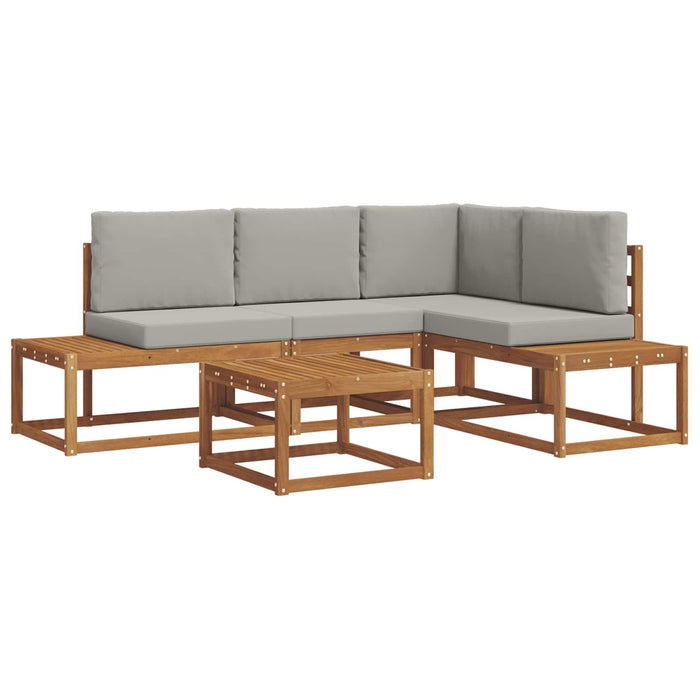 Set de canapea cu pernă 5 Bucată Gri natural și deschis - WALTI WALTI