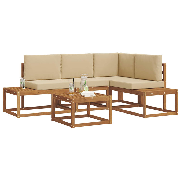 Set de canapea cu pernă 5 Bucată Natural și Bej - WALTI WALTI