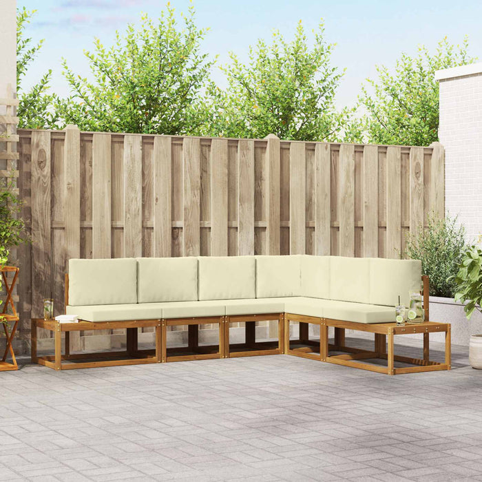 Set de canapele de exterior cu pernă 6 Bucată Natural și Crem - WALTI WALTI