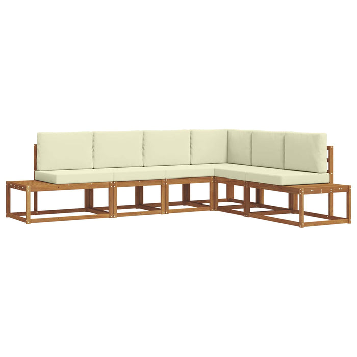 Set de canapele de exterior cu pernă 6 Bucată Natural și Crem - WALTI WALTI